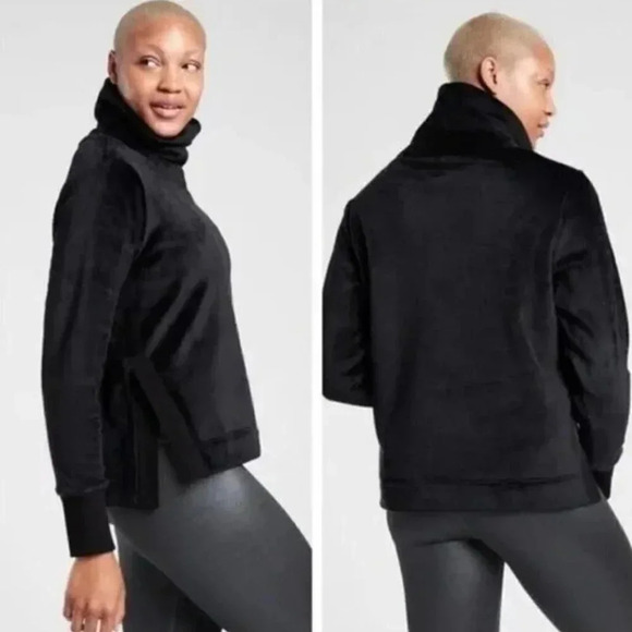 ATHLETA Double Cozy Karma Funnel Neck Pullover Fleece Sweatshirt, Size XS - Picture 1 of 9